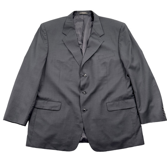 Jones New York Vintage‎ Blazer Mens Size 50L Gray Wool Cashmere Formal Classic - Picture 1 of 12